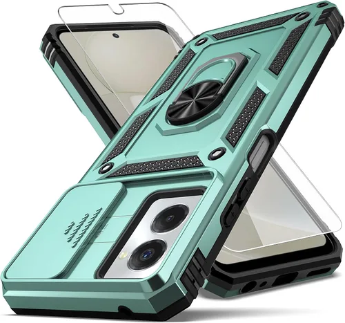 Vista 16 de Funda para Moto G 5G 2024, con Cubierta para Lente de Cámara Protector de Pantalla HD, [Grado Militar] Soporte de Montaje para Automóvil con Patilla