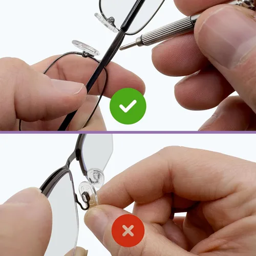 Vista 3 de GMS Optical Comfort Line – 0.276 in de ancho regular / 0.433 in de longitud pequeña – Bolsa de aire de silicona suave atornillada almohadillas