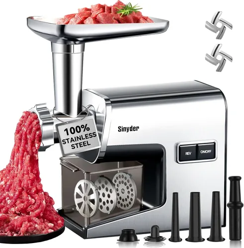 3000W Picadora de carne eléctrica 304 acero inoxidable Plata brillante