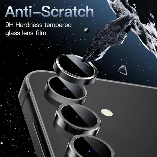 Vista 4 de JETech Protector de lente de cámara para Samsung Galaxy S24 FE, cubierta de anillo individual de metal de vidrio templado 9H, transparente HD, 1