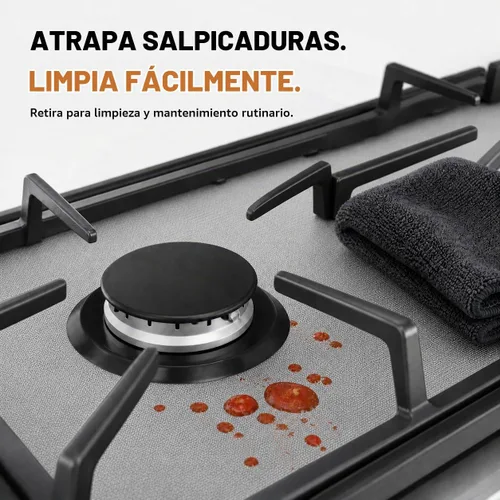 Vista 3 de WFG320M0BB - Protector superior de estufa para estufa de gas Whirlpool, ajuste personalizado, ultrafino, reutilizable, protector contra salpicaduras