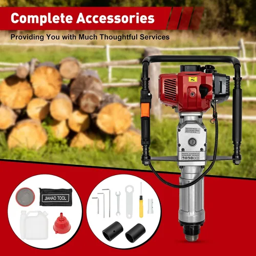 Vista 5 de Controlador de poste T alimentado a gas de 52 cc, 2.3HP 2 tiempos de un solo cilindro cerca agujero excavador poste poste conductor Pounder,Kit