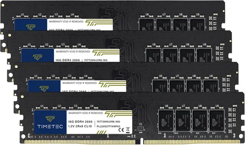 Vista 10 de Timetec 8GB DDR4 2666MHz (PC4-2666V) PC4-21300 UDIMM RAM de escritorio - 288-Pin 1.2V CL19 No ECC sin búfer DIMM Actualización del módulo de memoria
