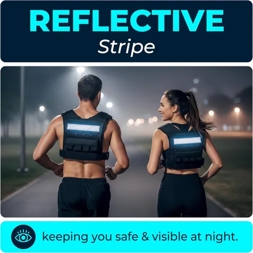 Vista 6 de Weighted Vest Adjustable for Men and Women – Workout Weight Training Vest for Fitness, Running, Strength, Exercise & Cross Training