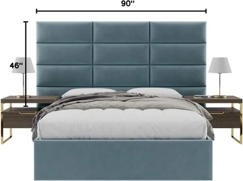 Vista 183 de Vänt - Paneles tapizados de cabecera para montar en la pared, diseño Isabelle, 60 x 23 pulgadas, configuración de 4 paneles individuales
