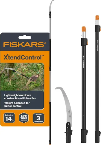 Vista 14 de Fiskars XtendControl - Podadora de árbol de 6 pies con sierra de triple molienda de 15 pulgadas x 1, poste de extensión individual de 3 a 6 pies