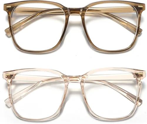 Vista 17 de Oversized Square Blue Light Blocking Glasses for Women Men, Anti-Fatigue Computer Monitor Glasses Reduce Eye Strain