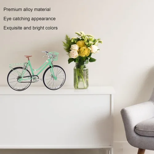 Vista 5 de Modelo de bicicleta de metal, mini figuras de bicicleta de dedo de escritorio, juguete en miniatura, retro, mini modelo, bicicleta, adornos