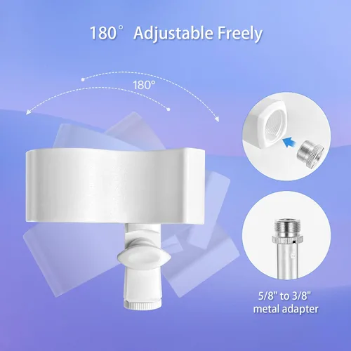 Vista 3 de BILIONE 1 pieza de clip versátil para micrófono, soporte ajustable para micrófonos con diámetro exterior entre 32mm y 60mm, con adaptador de Blanco