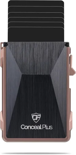 Vista 8 de Conceal Plus - Cartera de piel Card Blocr para tarjetas de crédito, bloqueo RFID, delgada, minimalista, tarjetero, fibra de carbono o saffiano