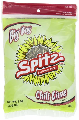 Spitz, Semillas de girasol, sabor a chile y lima, bolsa grande, bolsa de 6 onzas (paquete de 4)