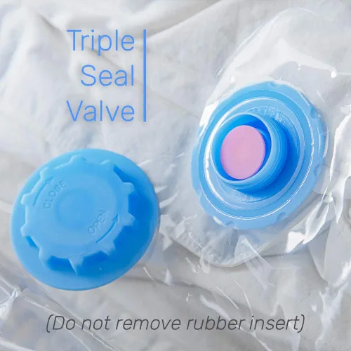 Vista 5 de Bolsas de sellado de compresión para almacenamiento al vacío, ahorro de espacio para ropa, ropa de cama, manta, edredón con bomba de mano