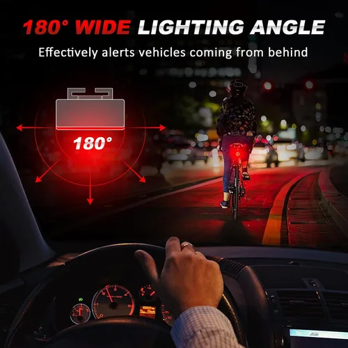 Vista 3 de Ascher USB Rechargeable LED Bike Tail Lights 2 Pack, Bright Bicycle Cycling Rear Light, 4 Light Mode Options Safety Bike Light for Adults Kids Men