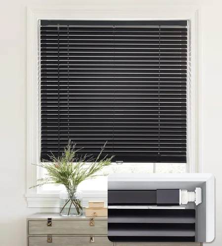Vista 17 de LazBlinds Mini Persianas de Aluminio de 1", Sin Herramientas-Sin Taladro, Persianas Sin Cordón para Ventanas Interiores, Persianas Horizontales