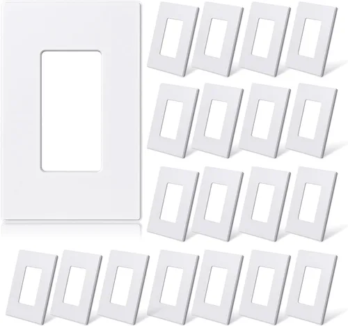 Vista 7 de ELEGRP - Placas de pared decorativas sin tornillos de 1 banda, tamaño mediano, cubierta de termoplástico irrompible para interruptor de toma de Negro