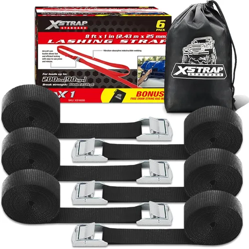 Vista 9 de XSTRAP STANDARD Correas de Hebilla de Leva 6PK 8 Pies 1-Pulgada para Deportes de Potencia Amarre de Carga Camuflaje con Bolsa de Transporte, Ideal