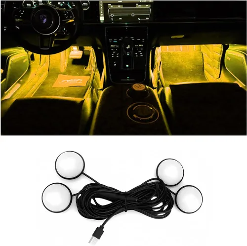 Vista 7 de BESULEN Luces LED para el interior del automóvil, kit de luces de neón ambientales automotrices con puerto USB, accesorios para automóvil, regalos