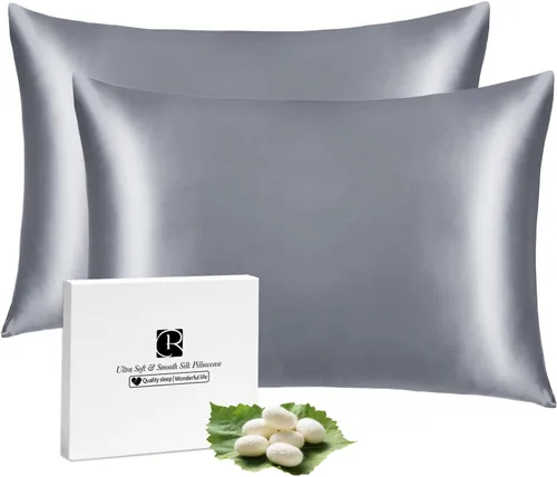 Vista 22 de Ravmix Fundas de almohada de seda con cremallera, seda de morera de 21 momme para la salud del cabello y la piel, funda de almohada suave, lisa