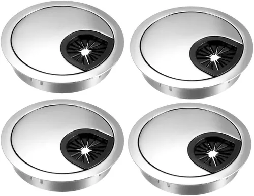 Vista 8 de uxcell Cubierta de agujero para cable, 2 pulgadas de aleación de zinc, para escritorio, ojales, cubierta de agujero para oficina, computadora