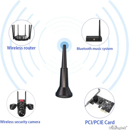 Vista 8 de Antena magnética impermeable de doble banda WiFi 4G LTE 5G RP SMA cable de 3 pies, compatible con coche, camión, vehículo, router, tarjeta de red
