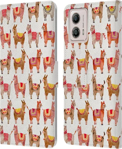 Head Case Designs Officially Licensed Cat Coquillette Alpacas Animals Leather Book Wallet Case Cover Compatible with Motorola Moto G53 5G