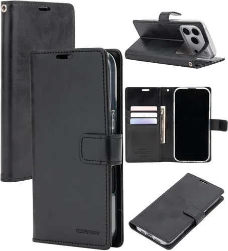 Vista 50 de GOOSPERY Blue Moon Wallet para Samsung Galaxy Note 8 Case (2017) Funda de cuero con tapa (Negro)