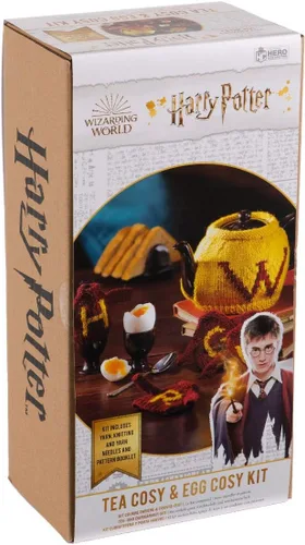 Kit de tejer acogedor de té y huevo | Kits de tejer del mundo mágico de Harry Potter | Réplica de modelo