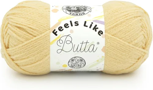 Lion Brand Yarn, Feels Like Butta - Ovillo de lana de ganchillo, color Crema de mantequilla