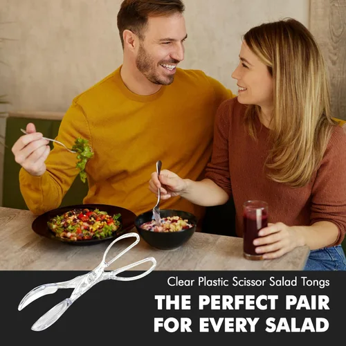 Vista 7 de Chef Craft Premium Salad Scissor Tongs, 11.25 inch, Clear
