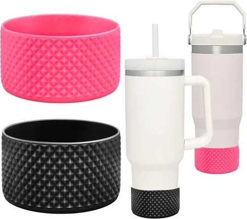 Vista 24 de QIANHAI Botas de silicona para Stanley Quencher Adventure, vaso de 40 onzas con asa y Stanley IceFlow de 30 onzas y 20 onzas, funda inferior