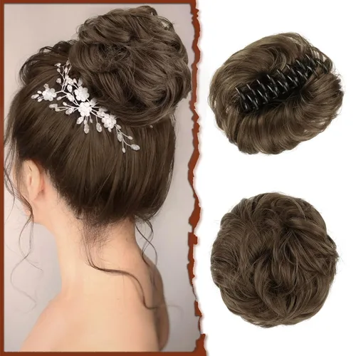 Vista 12 de SOFEIYAN Clip de Garra para Moño Despeinado Pieza de Cabello Ondulado Rizado Clip de Moño con Garra Chignon Coleta Postizos Extensiones de Cabello