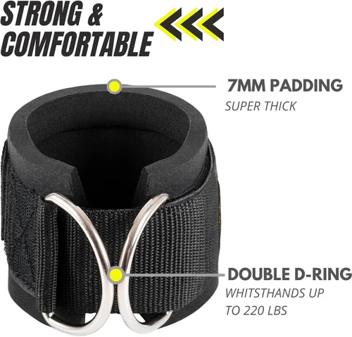 Vista 2 de PeoBeo Correa de tobillo para máquina de cable, accesorios para gimnasio, correas de tobillo para máquinas de cable, correas de pie para máquina