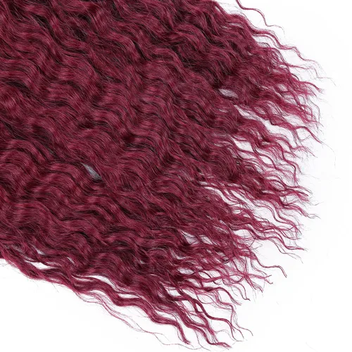 Vista 7 de MAYSA Extensiones de cabello ondulado con ganchillo Ocean Wave de 22 pulgadas, extensiones de cabello rizado de playa, 6 paquetes, extensiones de #