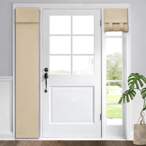 Vista 24 de HOMEIDEAS Cortinas Opacas Laterales para Puerta, Cortinas para Luz Lateral de Puerta Principal, para Ventana Pequeña, Cubierta de Privacidad