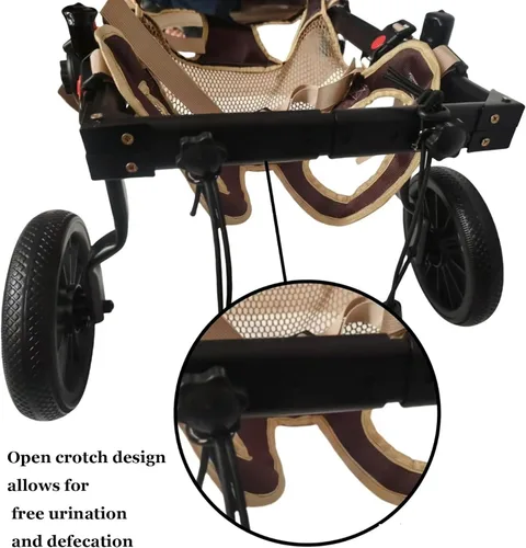 Vista 4 de Adjustable Back Legs Dog Wheelchair, Pet Wheelchairs Leg Brace and Hip Support, Dog Carts with 2-Wheels, Lightweight Pets Back Limb Walking Mobility