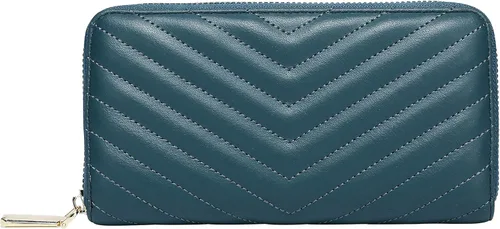 Daisy Rose Cartera con cremallera y embrague para teléfono para mujer con bloqueo RFID, piel sintética vegana, Turquesa, Cartera y embrague para