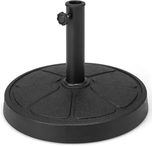 Vista 13 de Giantex Base de sombrilla para patio de 30 libras, soporte resistente al aire libre, soporte de paraguas de hierro fundido para jardín y playa