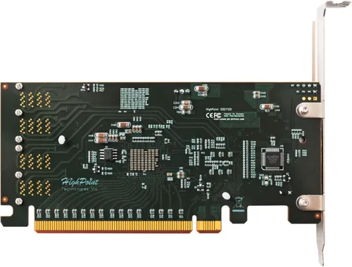 Vista 4 de Highpoint Tecnologías Rocket 1120 - PCIe 3.0 x16 4 puertos U.2 NVMe AIC. Rendimiento inmejorable (PEX8747); no requiere bicación