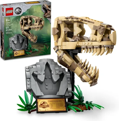 LEGO Jurassic World Fósiles de Dinosaurios: Cráneo de T Rex - Juguete de Construcción de Dinosaurio para Niños y Niñas, Edades 9+ Años - Regalo para