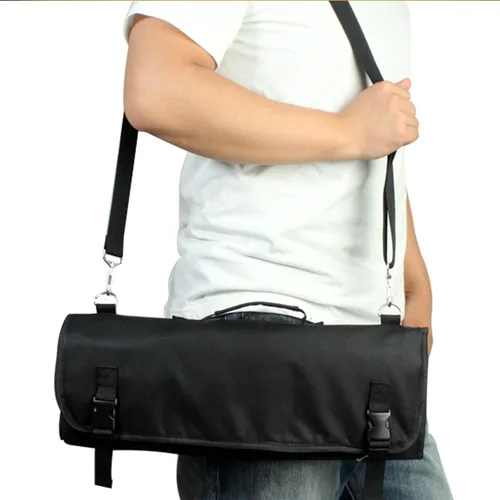 Vista 4 de Tosnail Bolsa enrollable para cuchillos de chef con asa de transporte y correa para el hombro, bolsa de almacenamiento de cuchillos de cocina