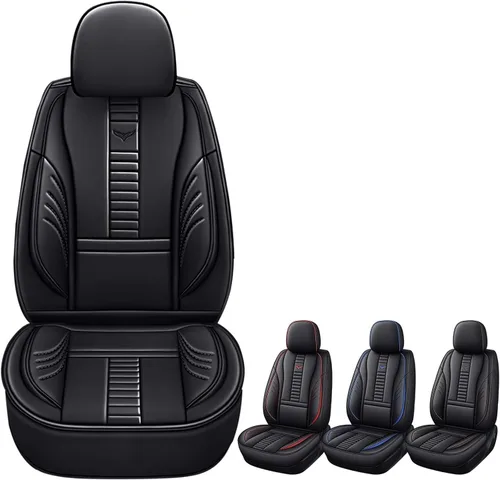 Fundas de asiento delantero para Nissan Altima 2002-2025, protección de banco frontal dividido 3D compatible con bolsa de aire lateral, línea negra