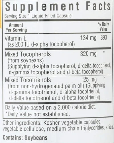Vista 4 de BlueBonnet Full Spectrum Natural Vitamina E Complex Cápsulas líquidas, 30 unidades (743715006003)