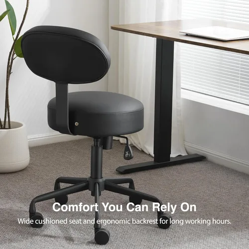 Vista 12 de Silla de taburete de salón médico de clínica giratoria extra ancha con espuma de memoria 502