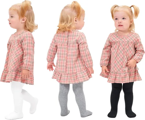 Vista 2 de Stelle Medias de bebé para niña, mallas de punto sin costuras, medias de algodón para bebés