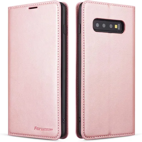 Vista 16 de QLTYPRI Funda para Samsung Galaxy S8, funda de piel sintética premium TPU parachoques con tarjetero Kickstand adsorción magnética oculta a prueba