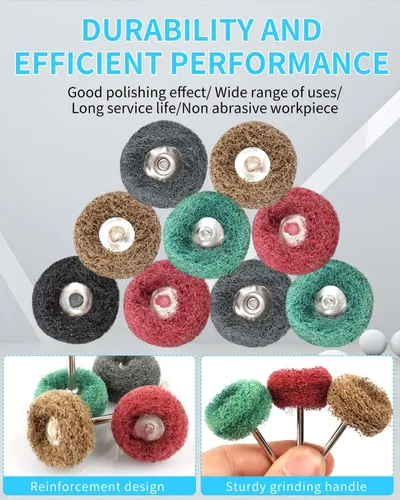 Vista 4 de Rocaris - 50 piezas de ruedas abrasivas de pulido, ruedas abrasivas de 1 pulgada para herramientas rotativas de 1/8 (3 mm) de vástago, 120Grit