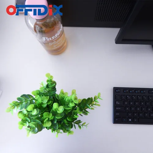 Vista 4 de OFFIDIX - Plantas artificiales de plástico con macetas de eucalipto para decoración en el hogar, oficina, planta de plástico sintético con macetas