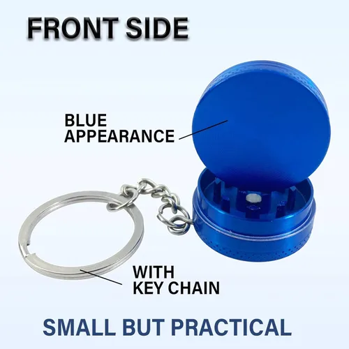 Vista 3 de Mini Metal Spice Grinder 1.18 inch, with 25mm Diameter Metal Key Chain Rings*2, Cute Key Chain for Men and Women