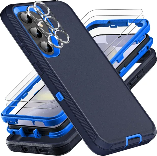 Vista 11 de YKHJKLEC Funda para Samsung Galaxy S24 Plus, grado militar 3 en 1, resistente a prueba de golpes, caídas y polvo, con 2 protectores de pantalla