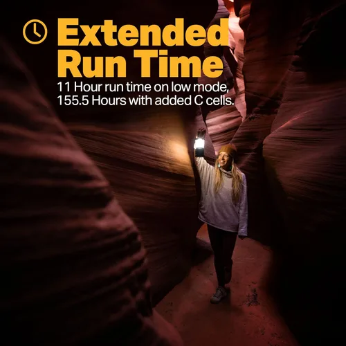 Vista 5 de LUXPRO Linterna LED recargable de doble potencia de 940 lúmenes con lente difusa para hasta 155 horas de uso - Linterna de camping con banco